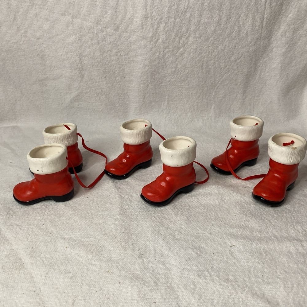 Set Of‎ 3 Kurt Adler Santa Boots Christmas Ornaments Please See Pictures